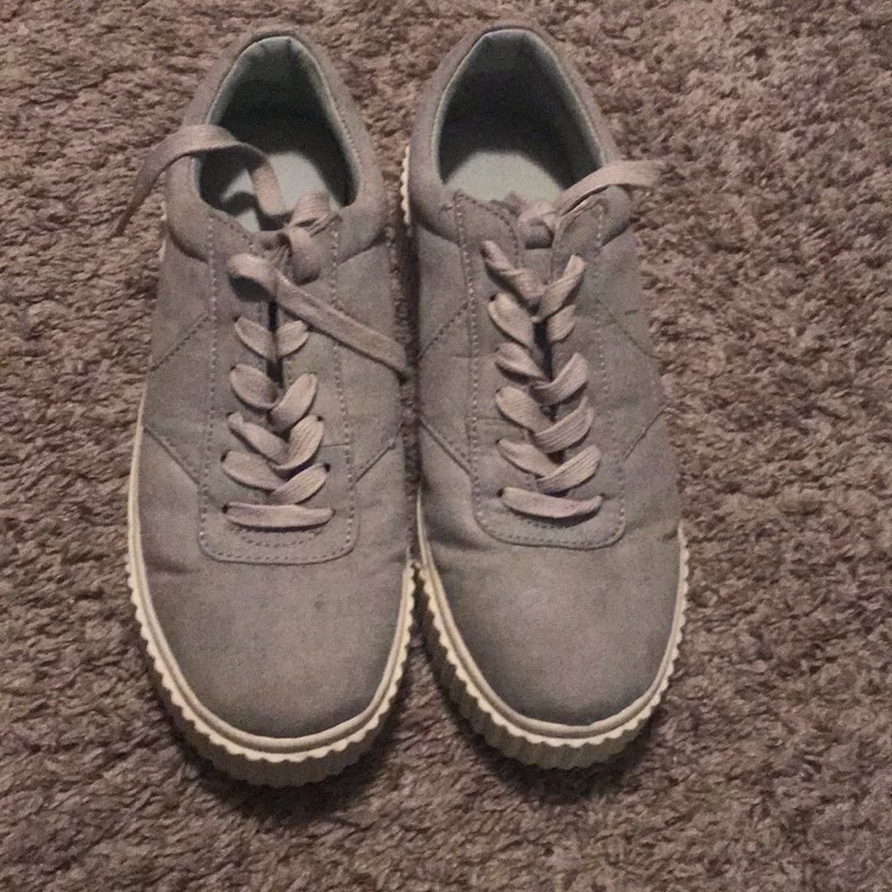 Pastel Blue Platform Low Top Sneakers